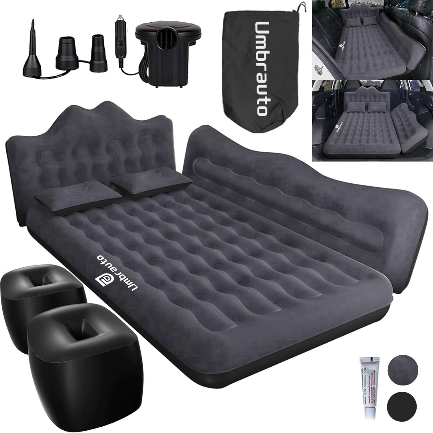 Car & SUV Air Mattress — 600 lb Capacity, Wave Ergonomic Design, Velvety PVC | 2–3 Adults
