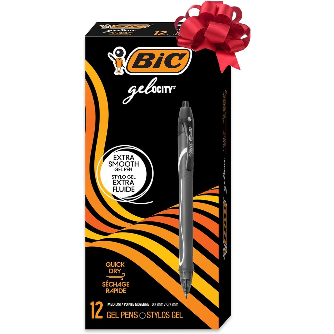 BIC Gelocity Quick Dry Gel Pens – Black, 12-Pack