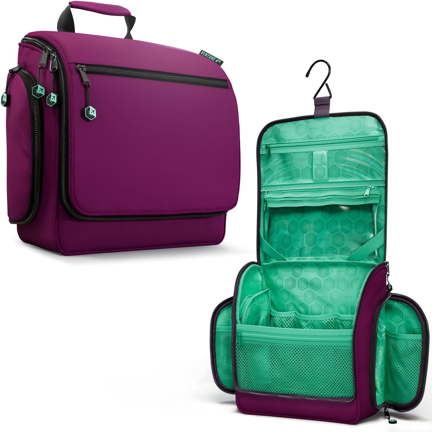Unisex Hanging Toiletry Bag – Water-Resistant, TSA Bag & Swivel Hook