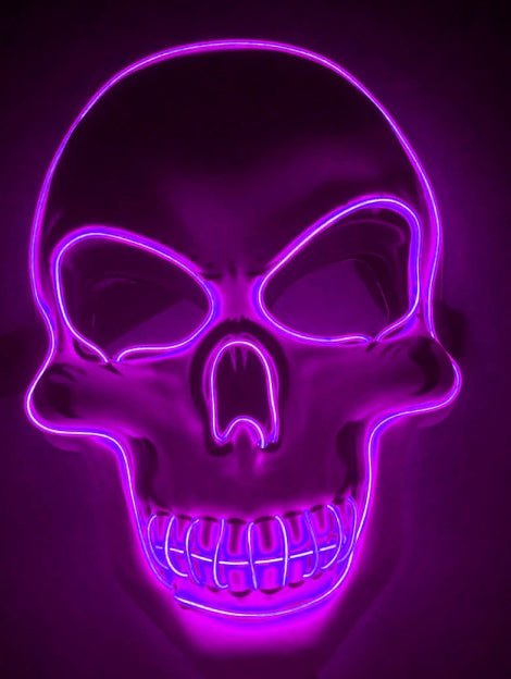 Halloween LED Glow Skull Mask | Light-Up Skeleton Rave & Party Mask