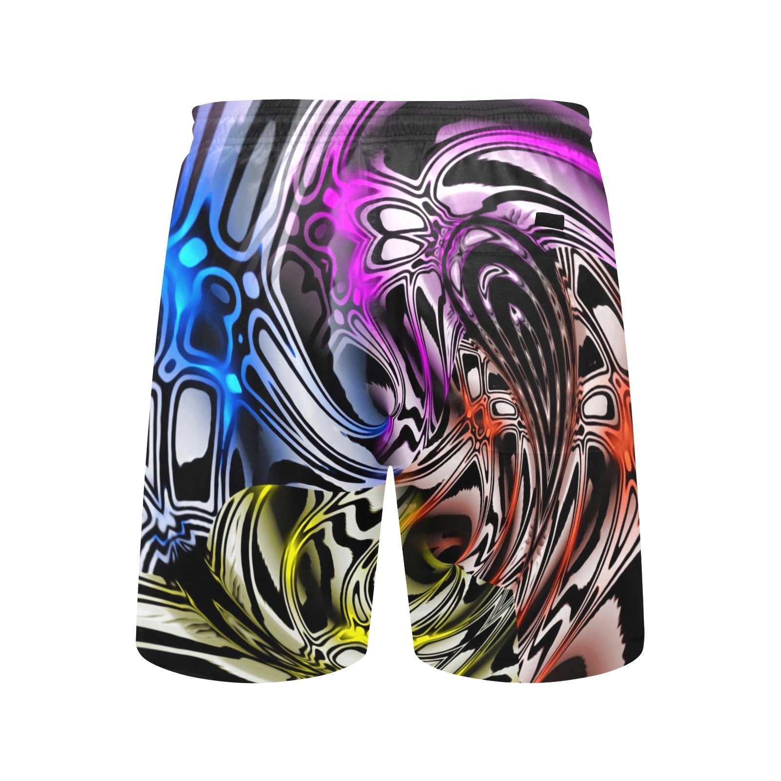 Men's Color Melted Zebra Warp Rave Swim Shorts – Bold Festival Beach Style