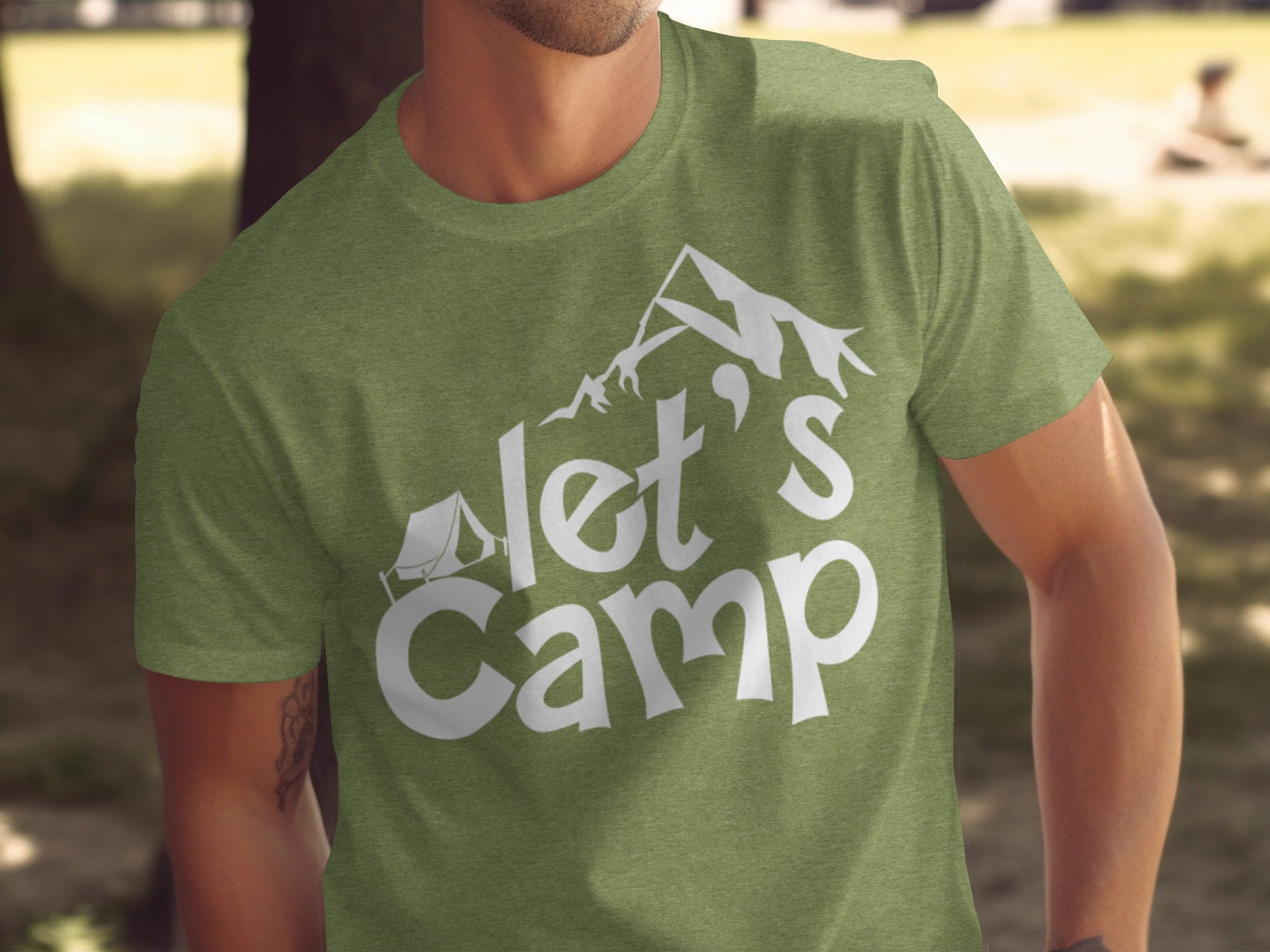 Let's Camp with Tent & Mountain T-Shirt