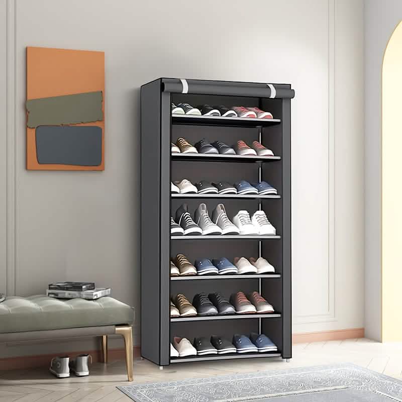 10-Layer 9-Grid Non-Woven Fabric Shoe Rack