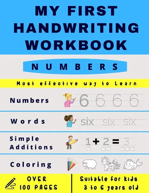 My First Handwriting Workbook — Numbers | Preschool & Kindergarten Number Writing Practice for Ages 3–6