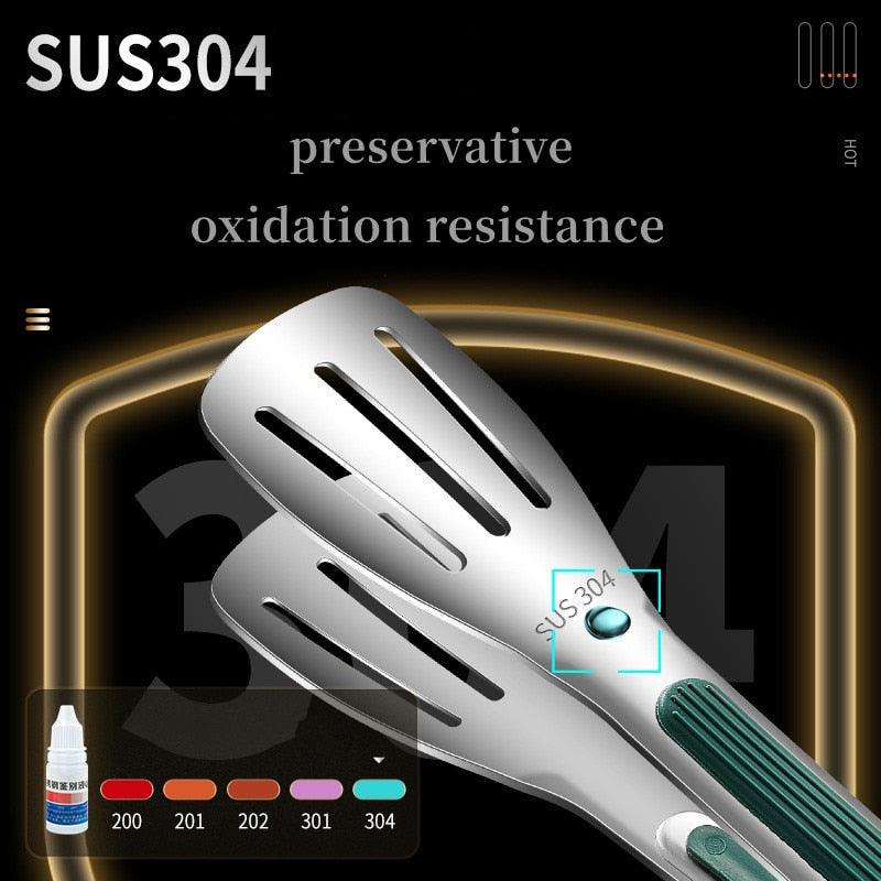 Stainless Steel Food Tongs with Silicone Handle – BBQ, Grill & Kitchen