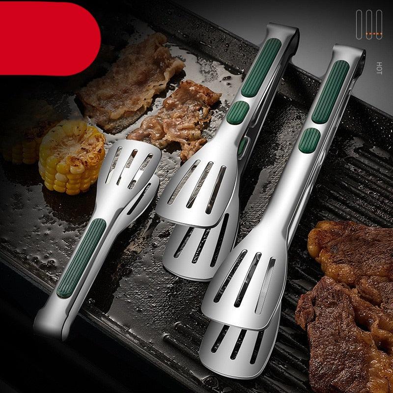 Stainless Steel Food Tongs with Silicone Handle – BBQ, Grill & Kitchen