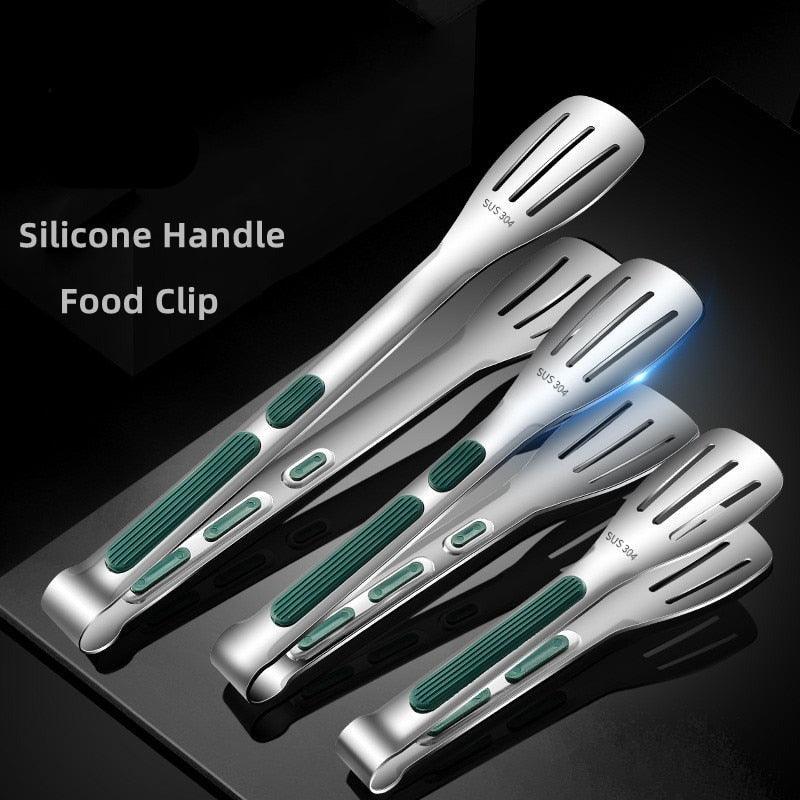 Stainless Steel Food Tongs with Silicone Handle – BBQ, Grill & Kitchen