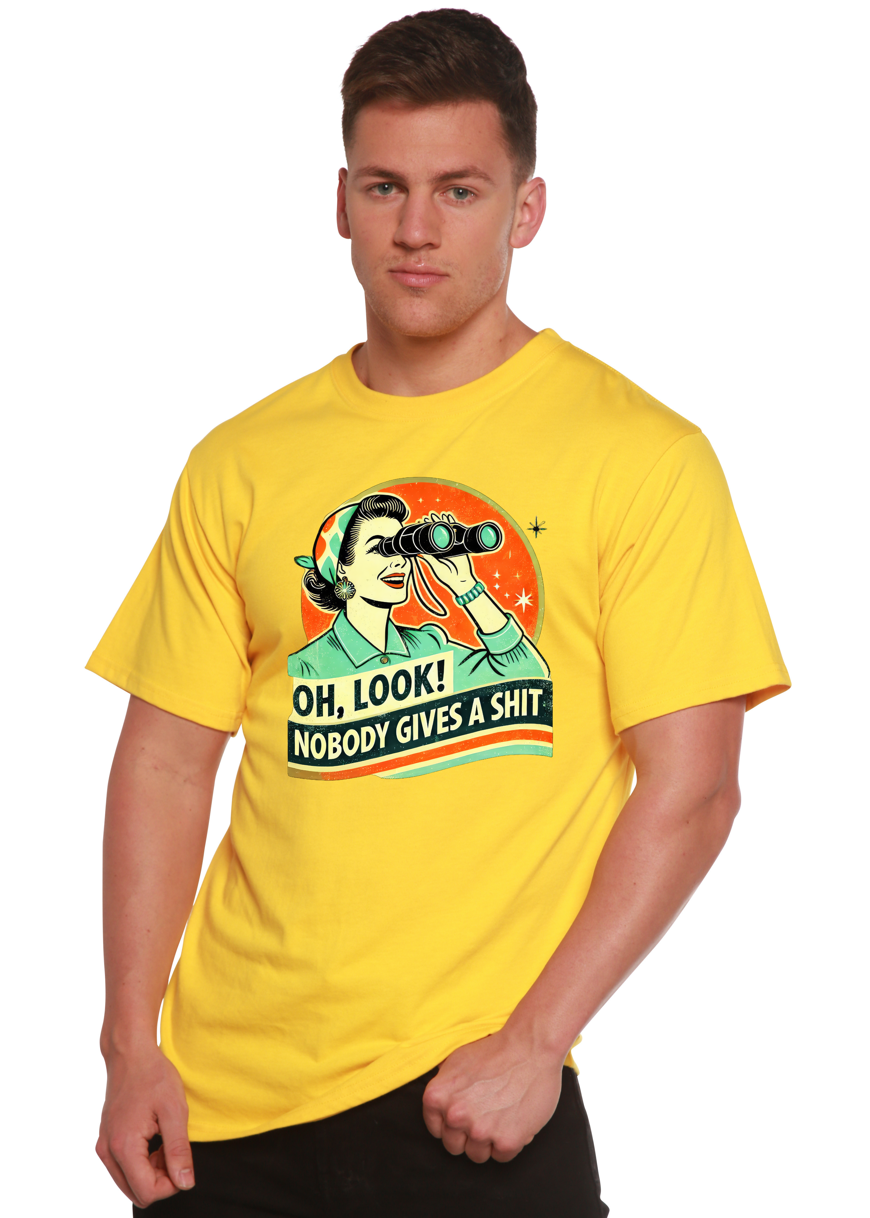 Funny Retro Woman Graphic T-Shirt – Bamboo Cotton Blend, Unisex