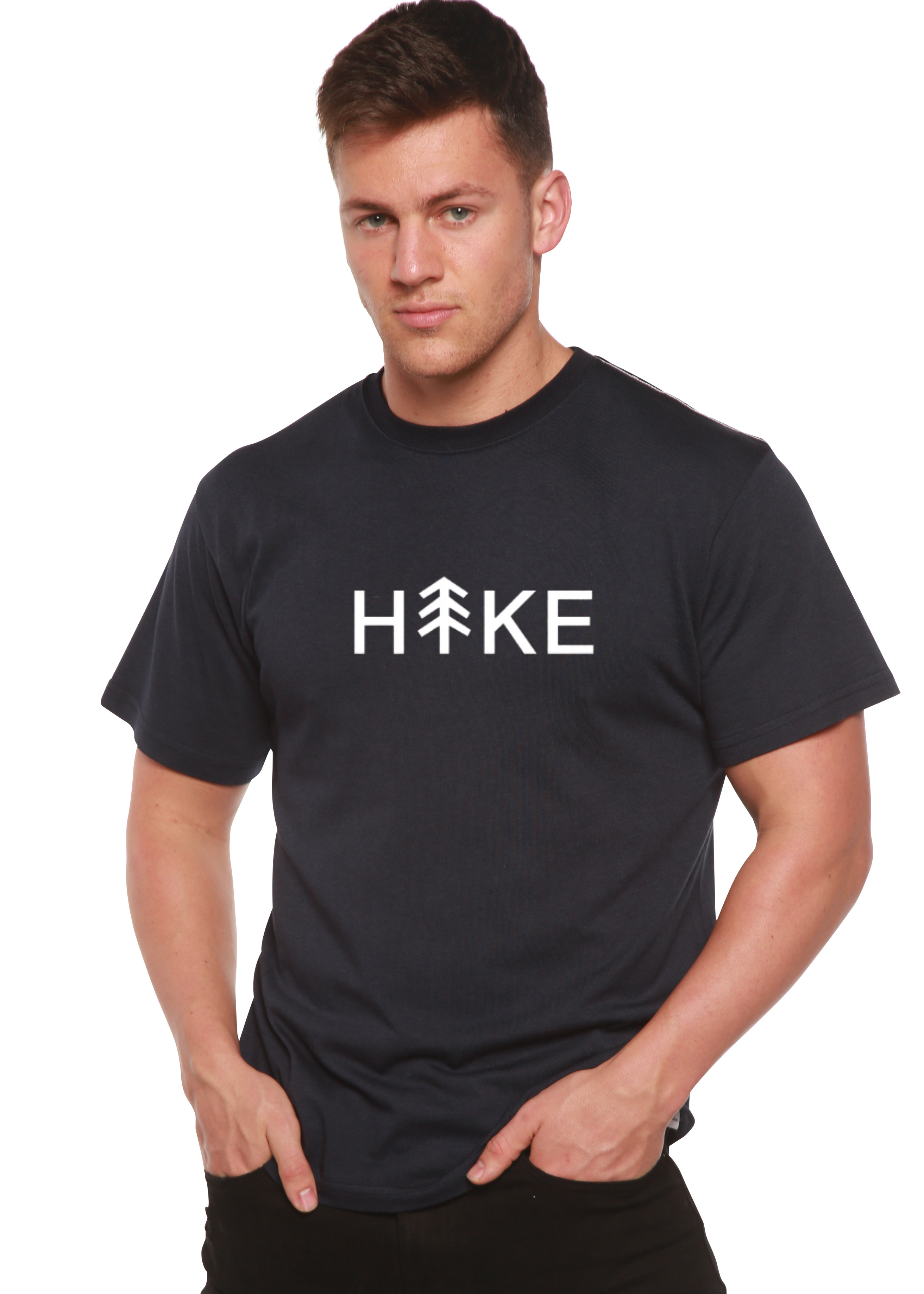 Hike Men's Bamboo Graphic Tee | 70% Bamboo/Cotton | 15 Colors | S–XXL