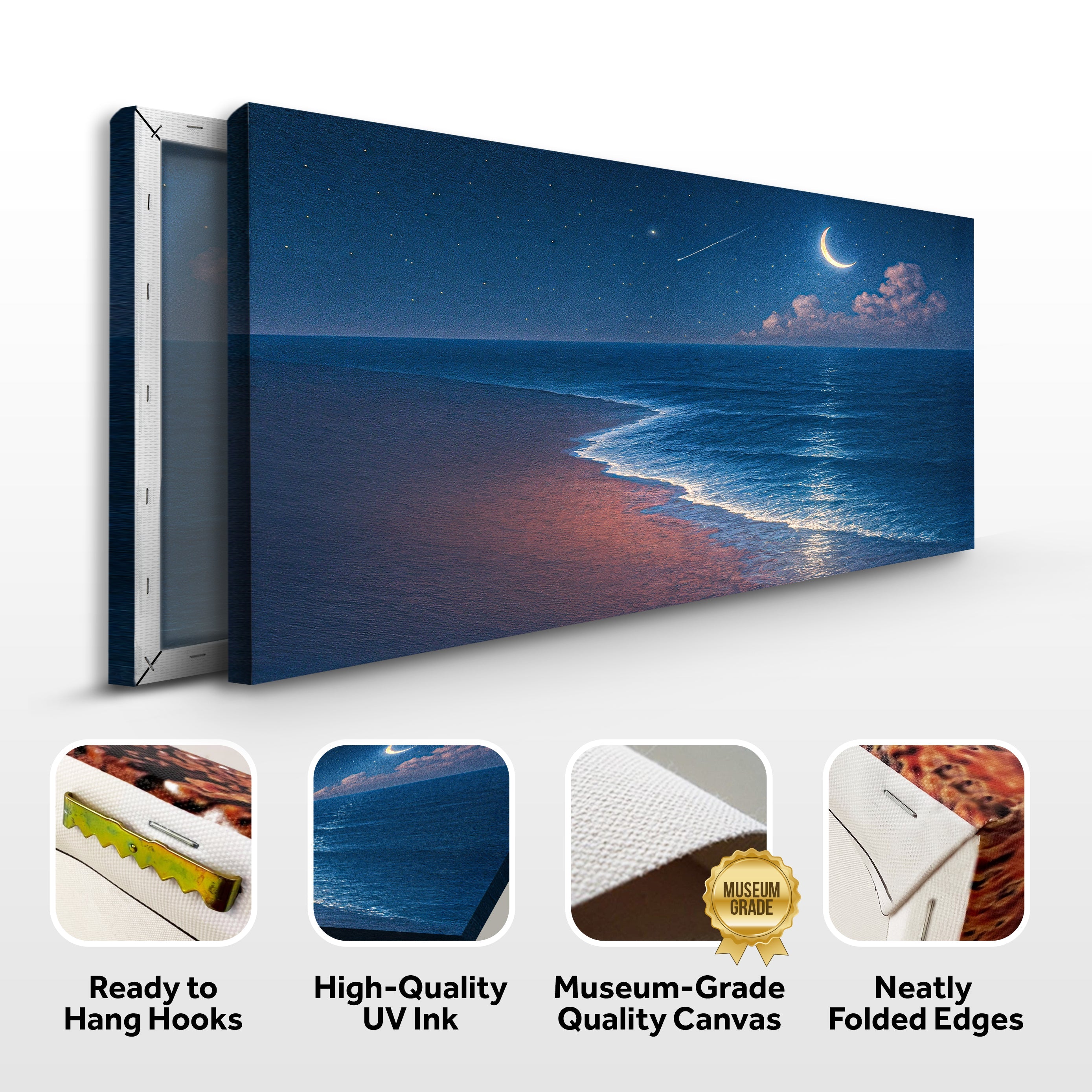 Beach Shoreline Coastal Canvas Wall Art | Handcrafted | 3 Sizes | Ready to Hang