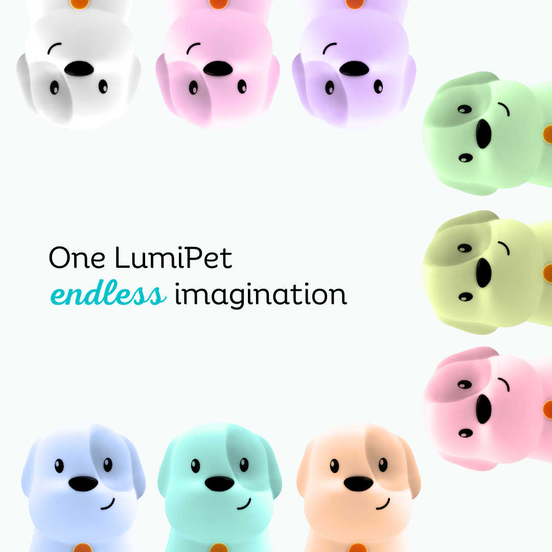 LumiPet Pepper – Puppy Night Light for Kids | Soft Silicone, 9 Colors, USB Rechargeable