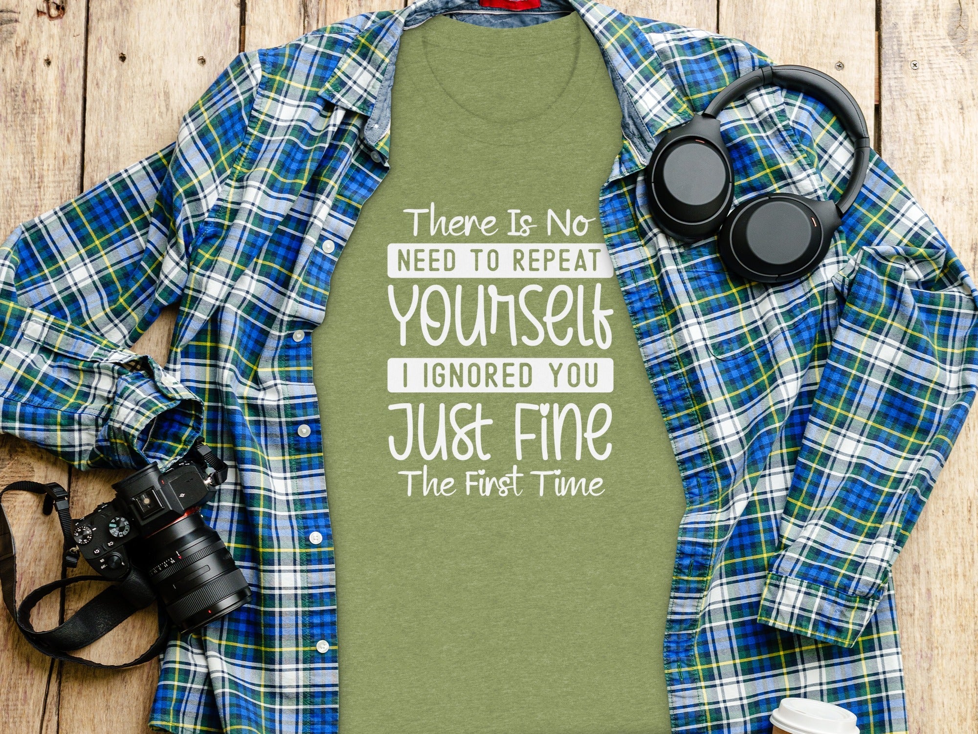"No Need To Repeat Yourself" Funny Sassy Graphic T-Shirt