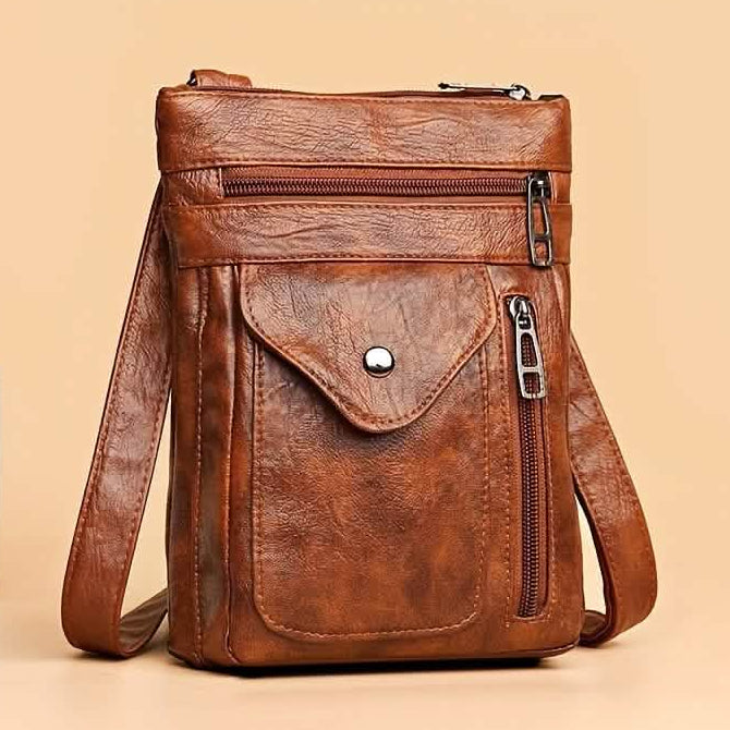 Women's Vintage-Inspired PVC Leather Crossbody Bag