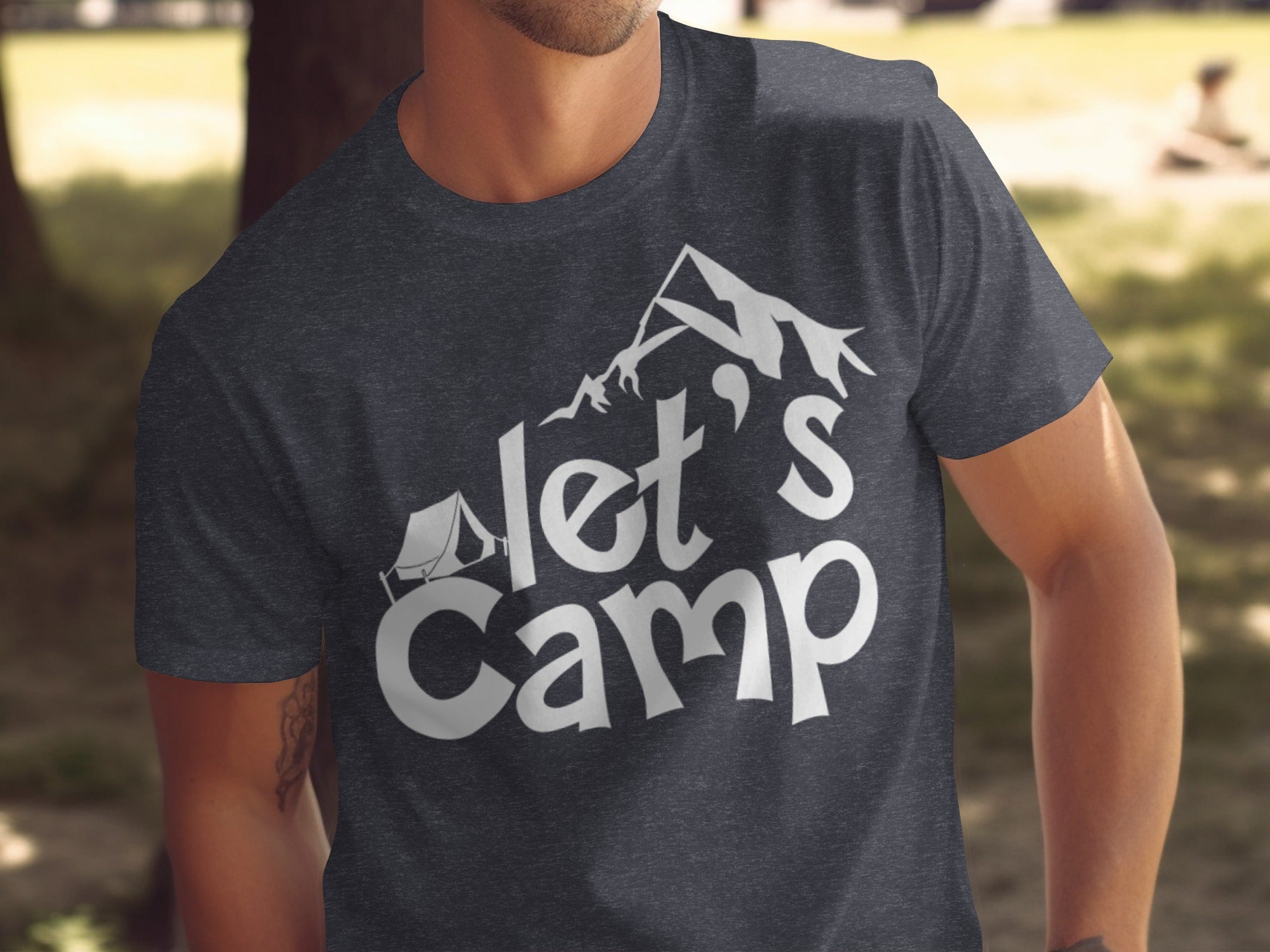 Let's Camp with Tent & Mountain T-Shirt