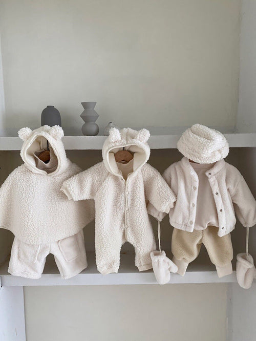 Baby Bear Double-Sided Fleece Hoodie — Unisex Winter Coat | Ages 1–3