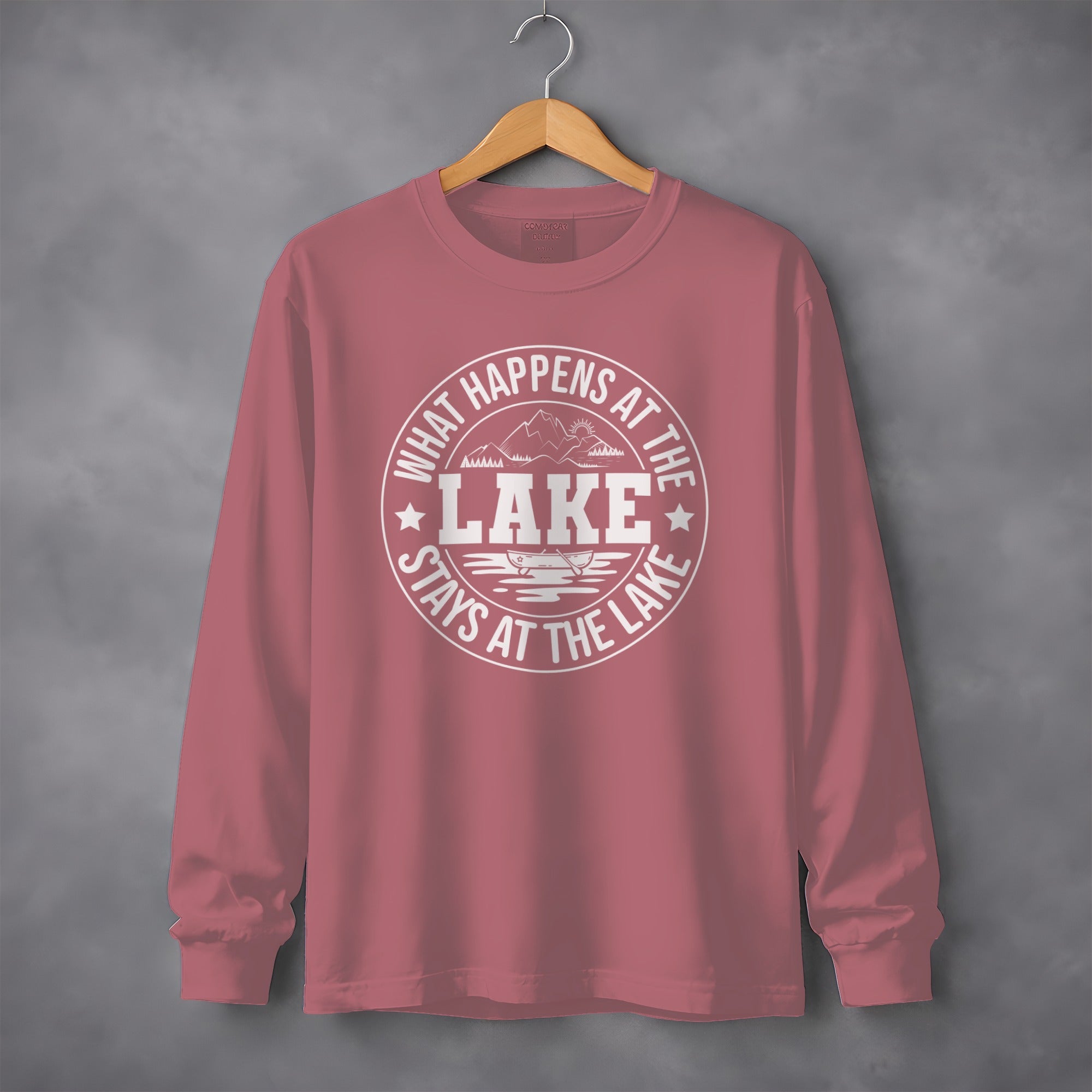"What Happens At The Lake" Funny Lake Life Long Sleeve T-Shirt