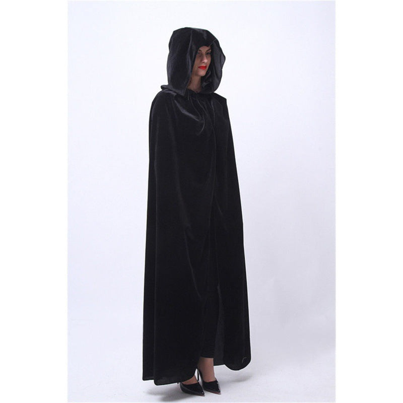 Halloween Velvet Black Cape Cloak | Witch Vampire Costume Cape
