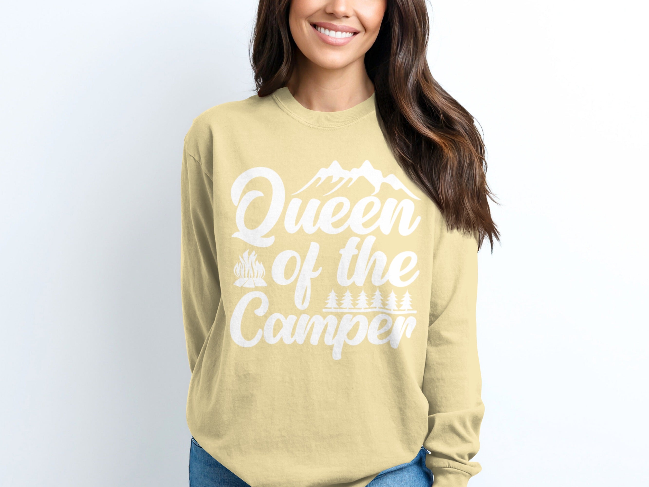 Queen of the Camper Lustiges Camping Langarmshirt