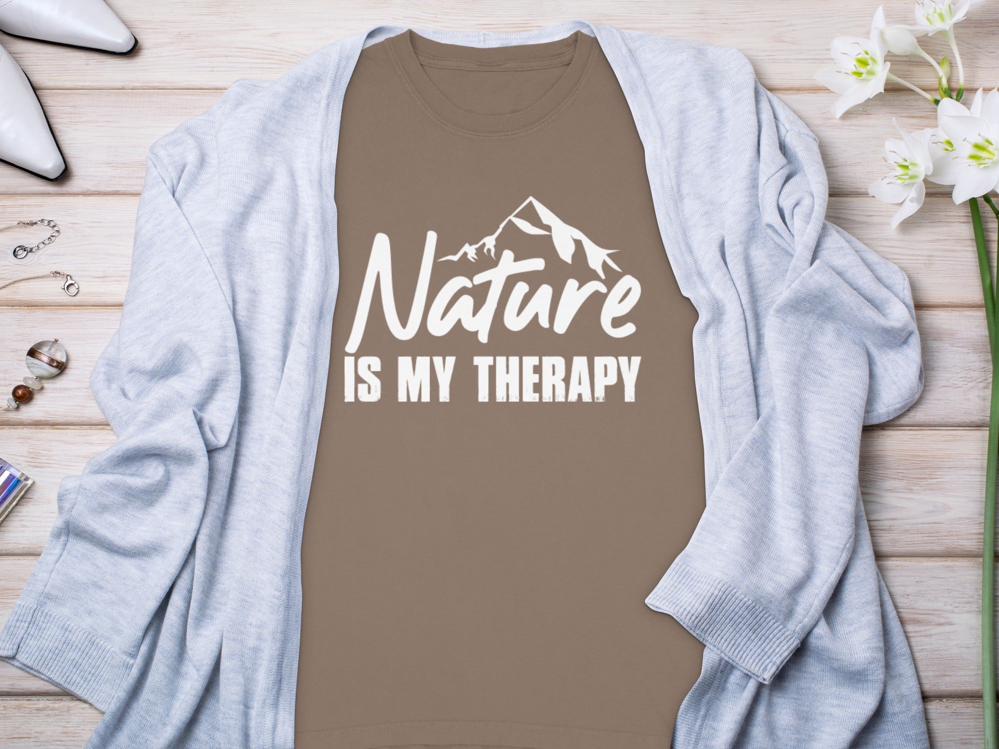 Nature Is My Therapy Mountain Graphic Sweatshirt