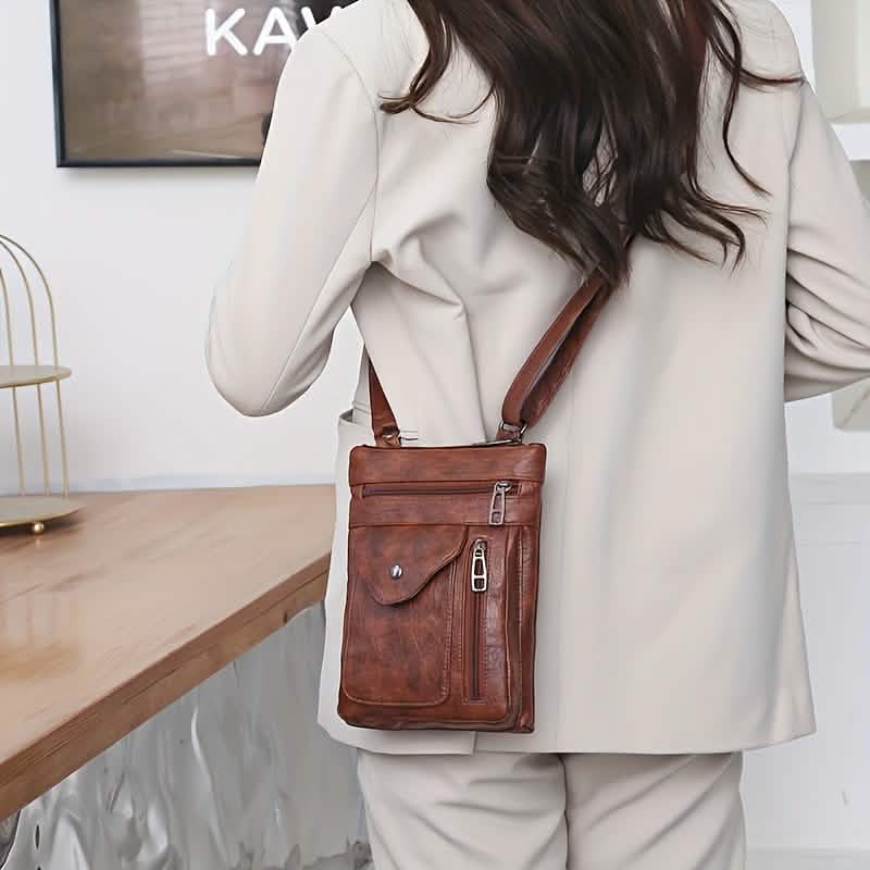 Women's Vintage-Inspired PVC Leather Crossbody Bag