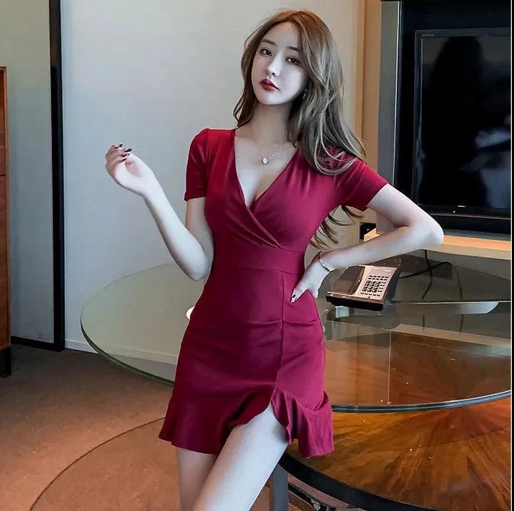 V-Neck High Waist Slimming Fishtail Dress – Women's Formal Dress