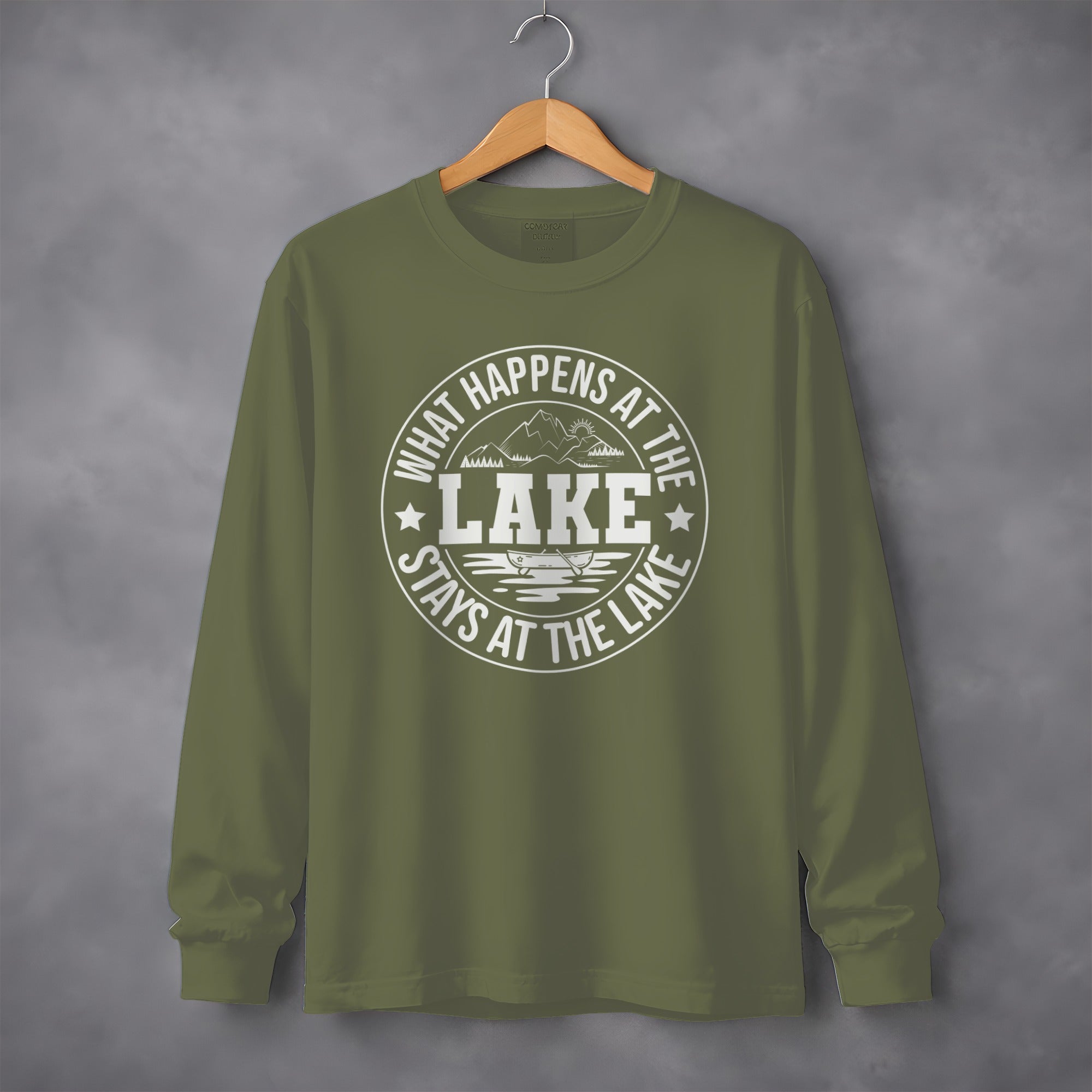 "What Happens At The Lake" Funny Lake Life Long Sleeve T-Shirt
