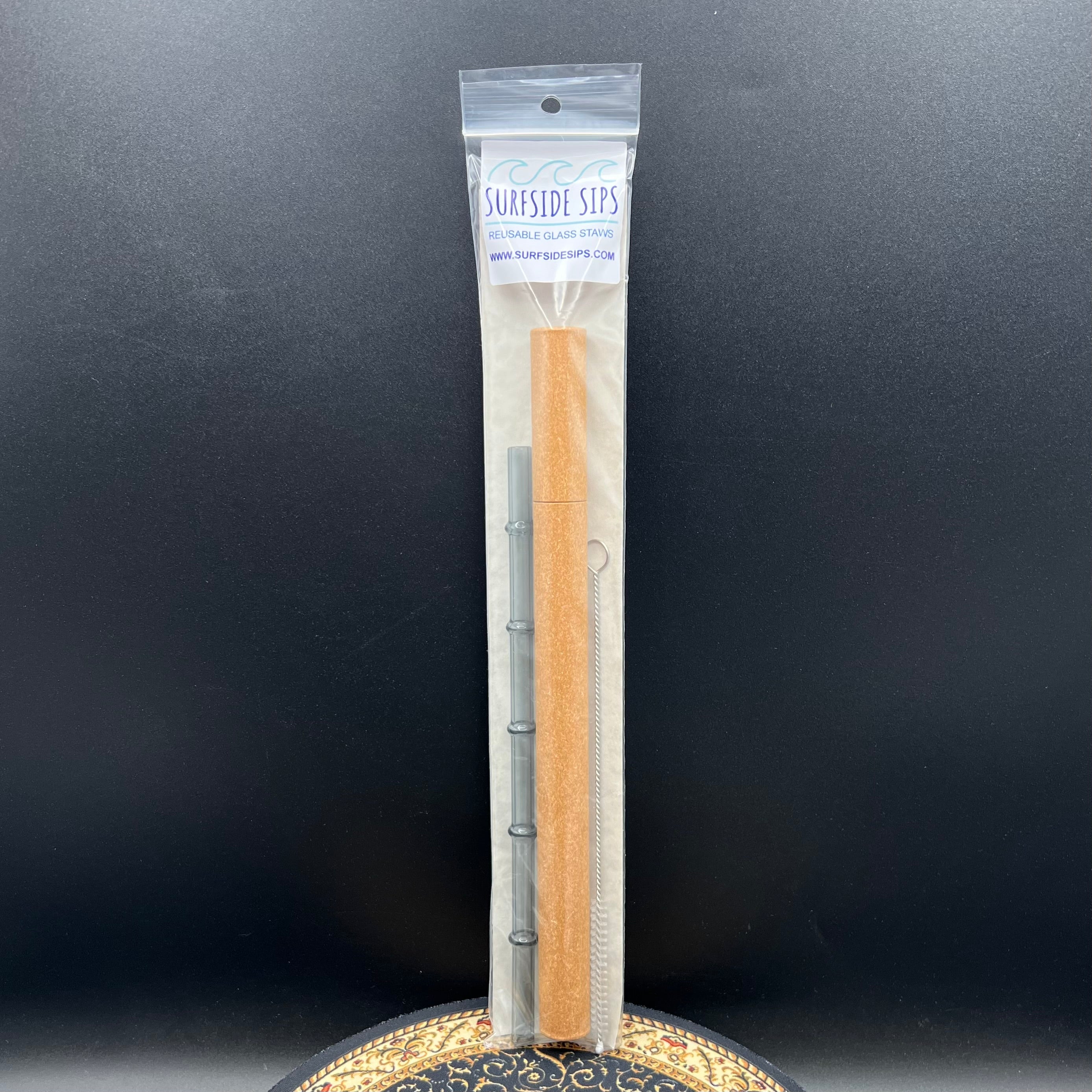 Tiki Bamboo 8" Wiederverwendbares Trinkhalm-Reiseset – Umweltfreundliches, von Bambus inspiriertes Trinkgeschirr
