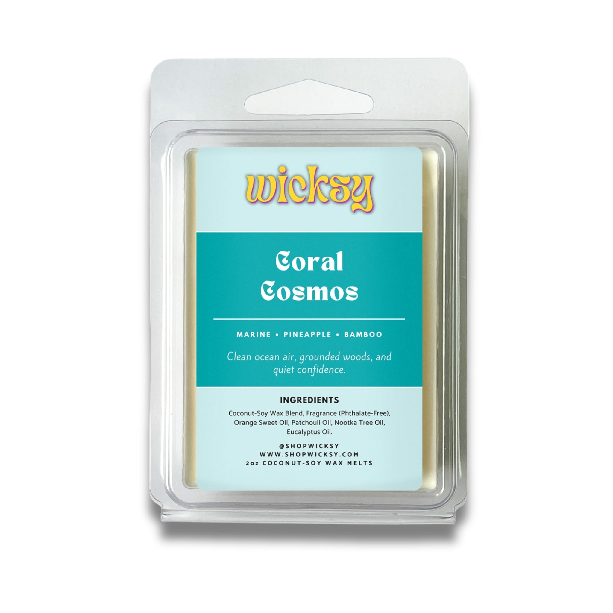 Wicksy 2oz Wax Melts | 60+ Scents | Flame-Free Coconut-Soy, Clean Fragrance