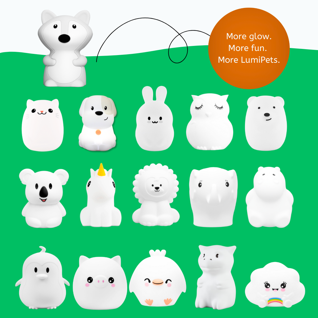 LumiPet Fiona the Fox Night Light – 9 Colors, USB Rechargeable | BPA-Free Silicone