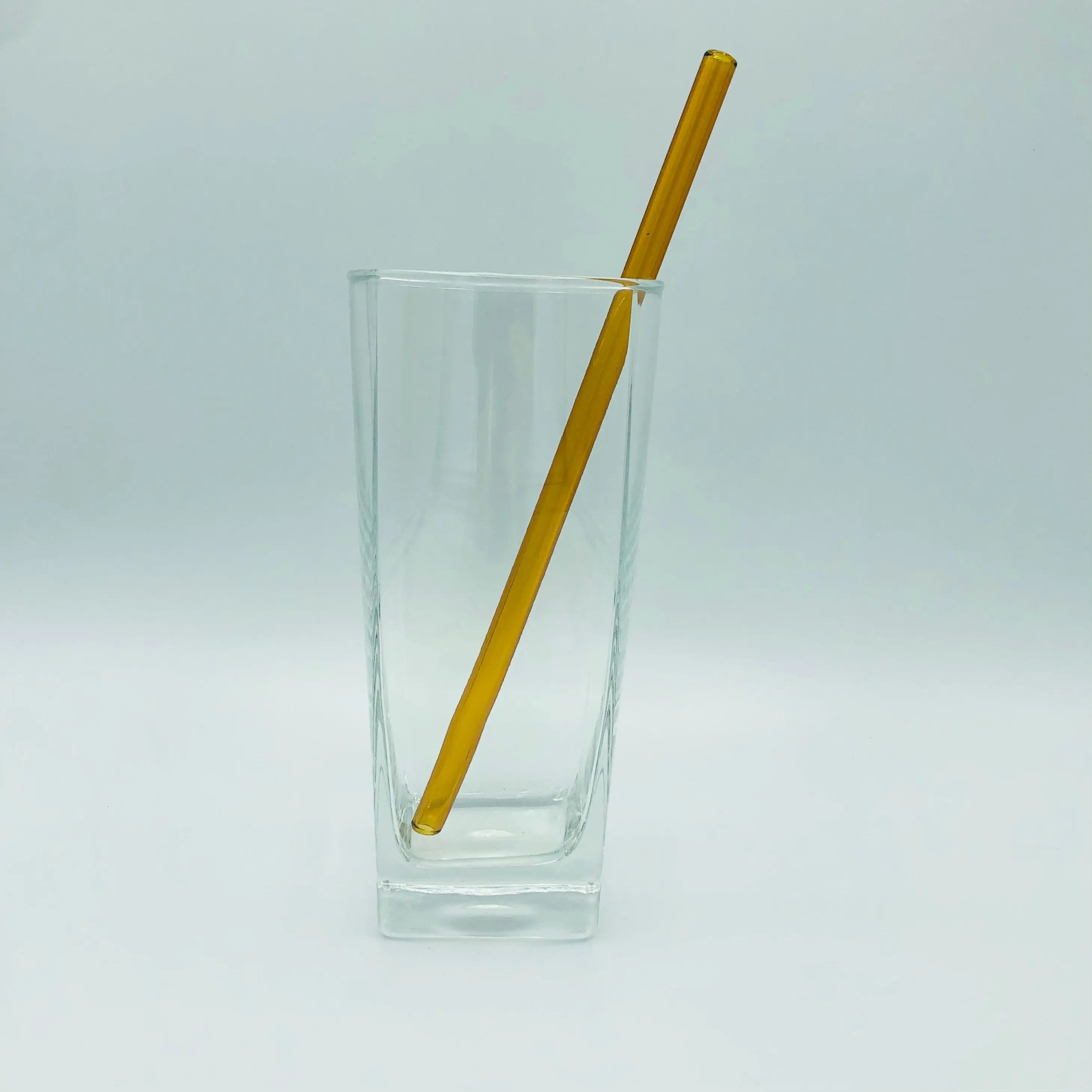8" wiederverwendbarer Glasstrohhalm – Borosilikat | Gerade oder gebogen | 15 Farben