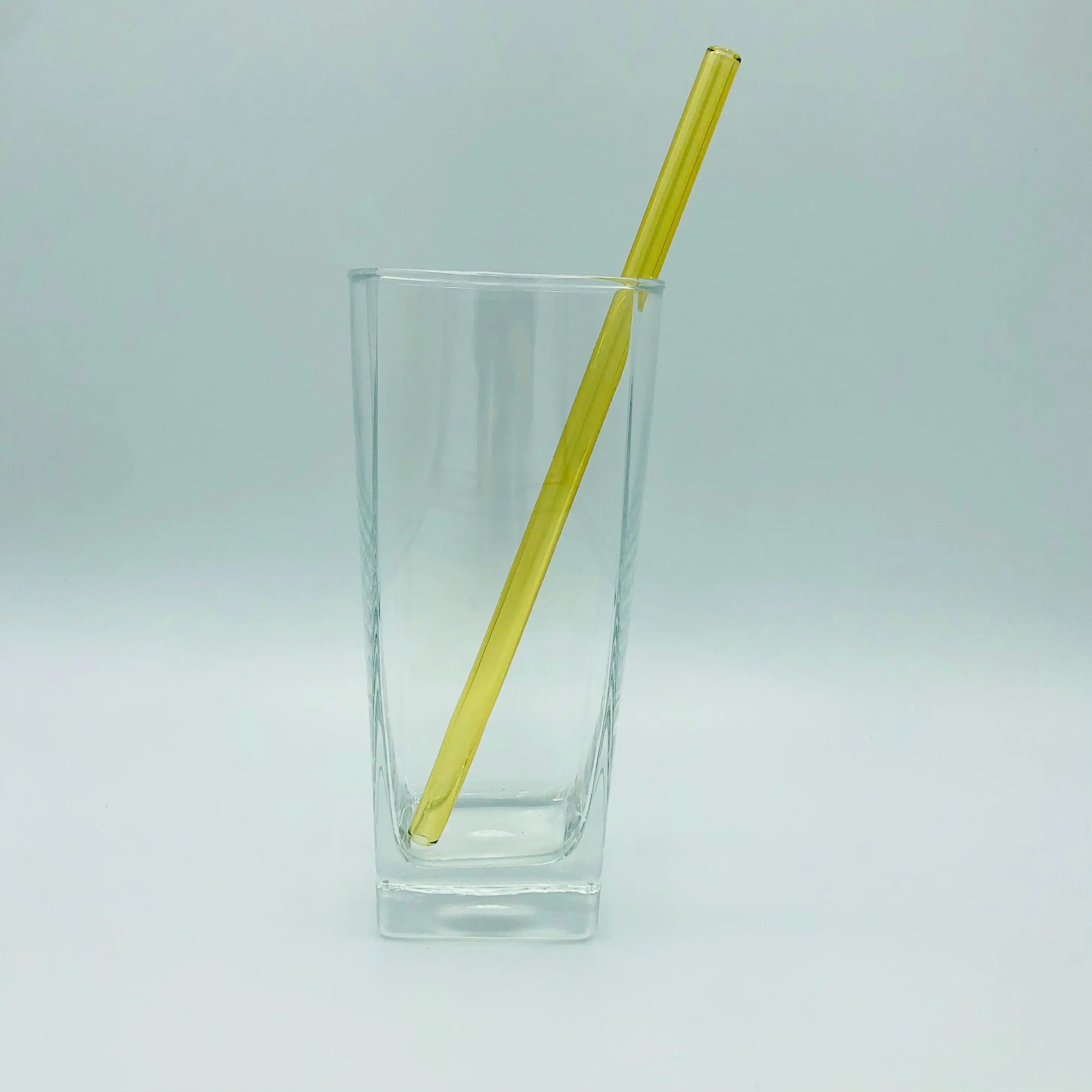 8" wiederverwendbarer Glasstrohhalm – Borosilikat | Gerade oder gebogen | 15 Farben