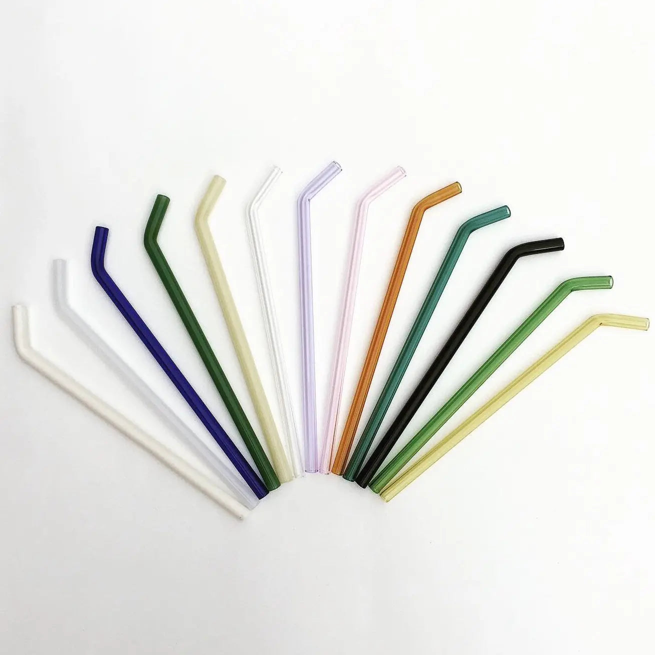 8" wiederverwendbarer Glasstrohhalm – Borosilikat | Gerade oder gebogen | 15 Farben
