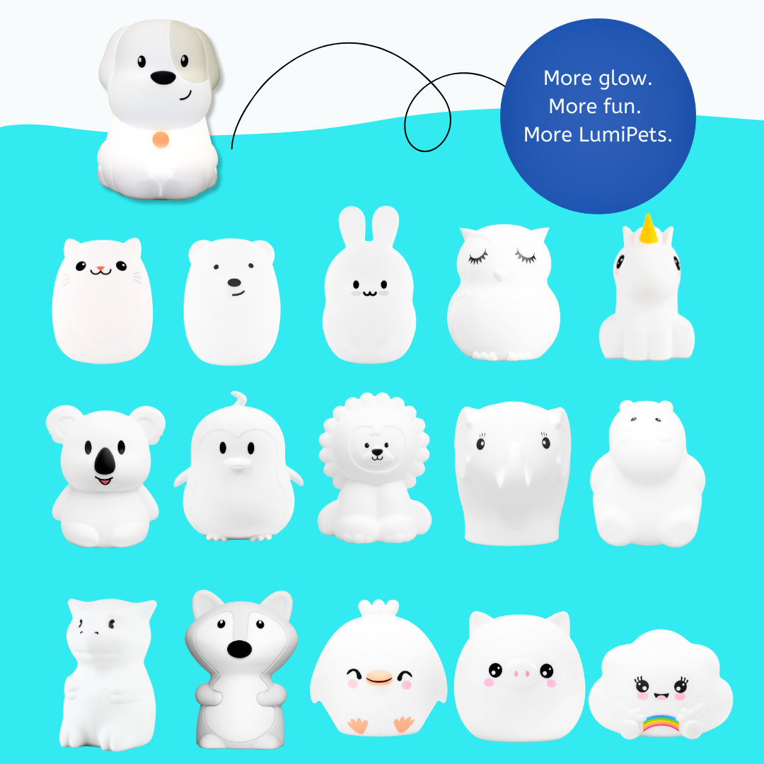 LumiPet Pepper – Puppy Night Light for Kids | Soft Silicone, 9 Colors, USB Rechargeable