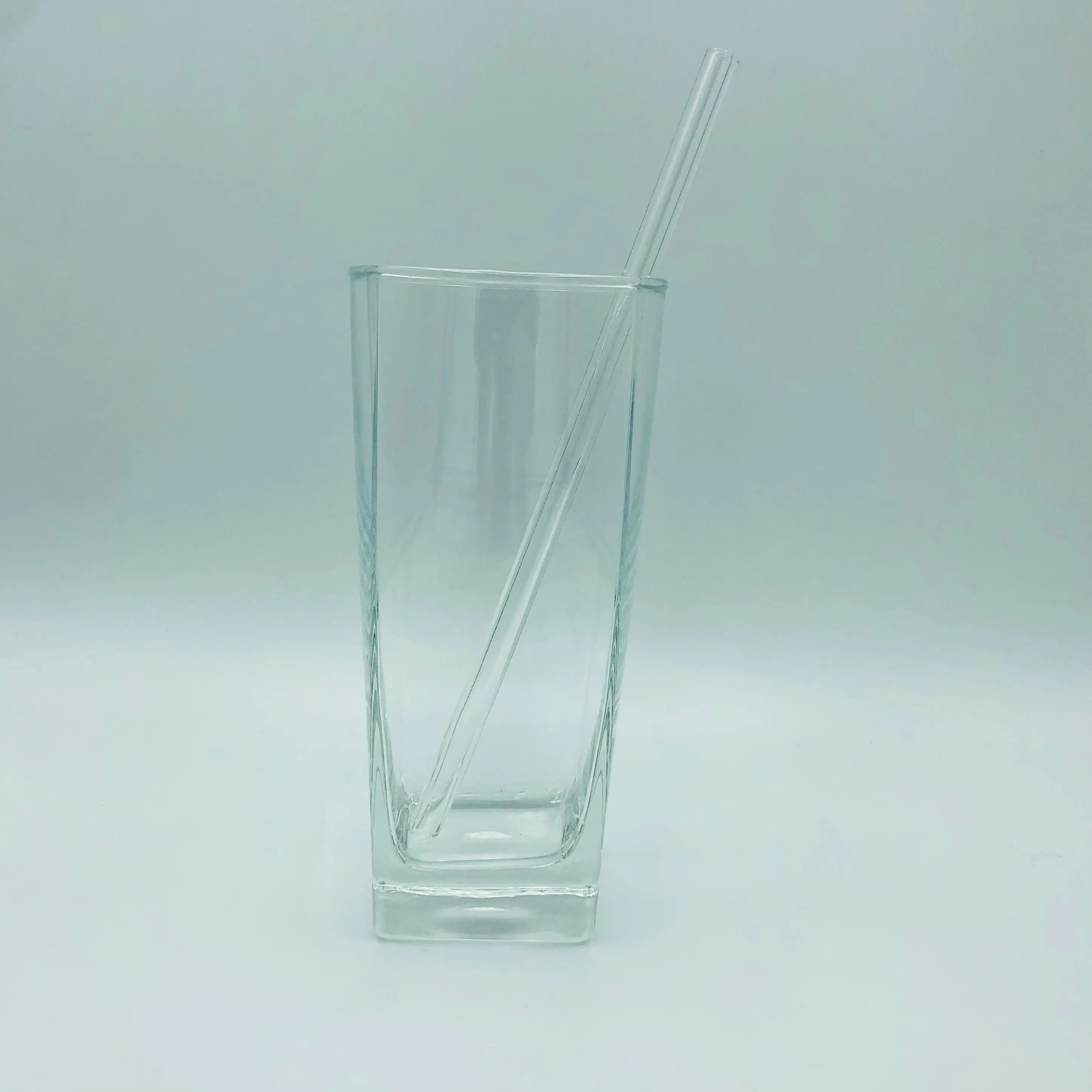 8" wiederverwendbarer Glasstrohhalm – Borosilikat | Gerade oder gebogen | 15 Farben