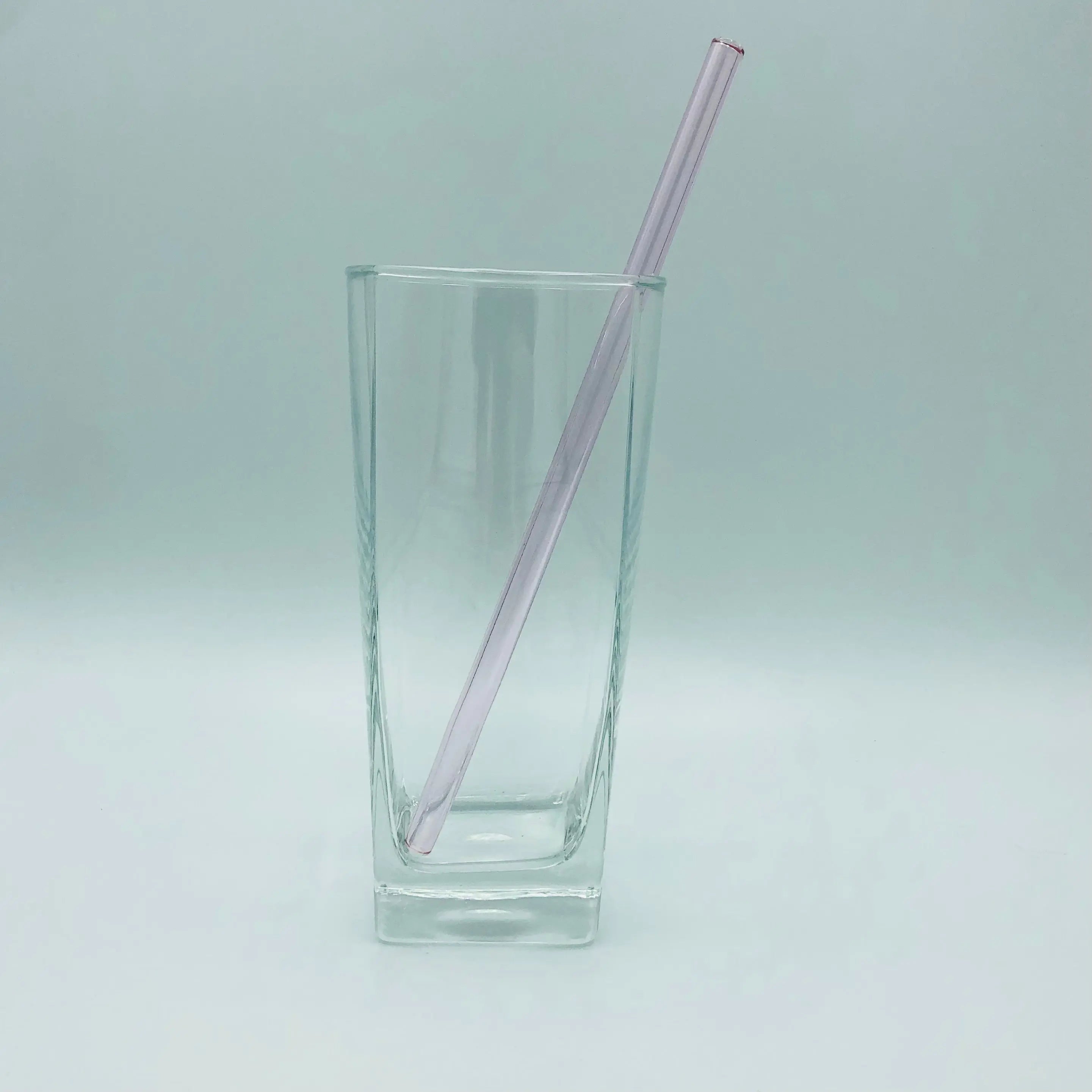 8" wiederverwendbarer Glasstrohhalm – Borosilikat | Gerade oder gebogen | 15 Farben
