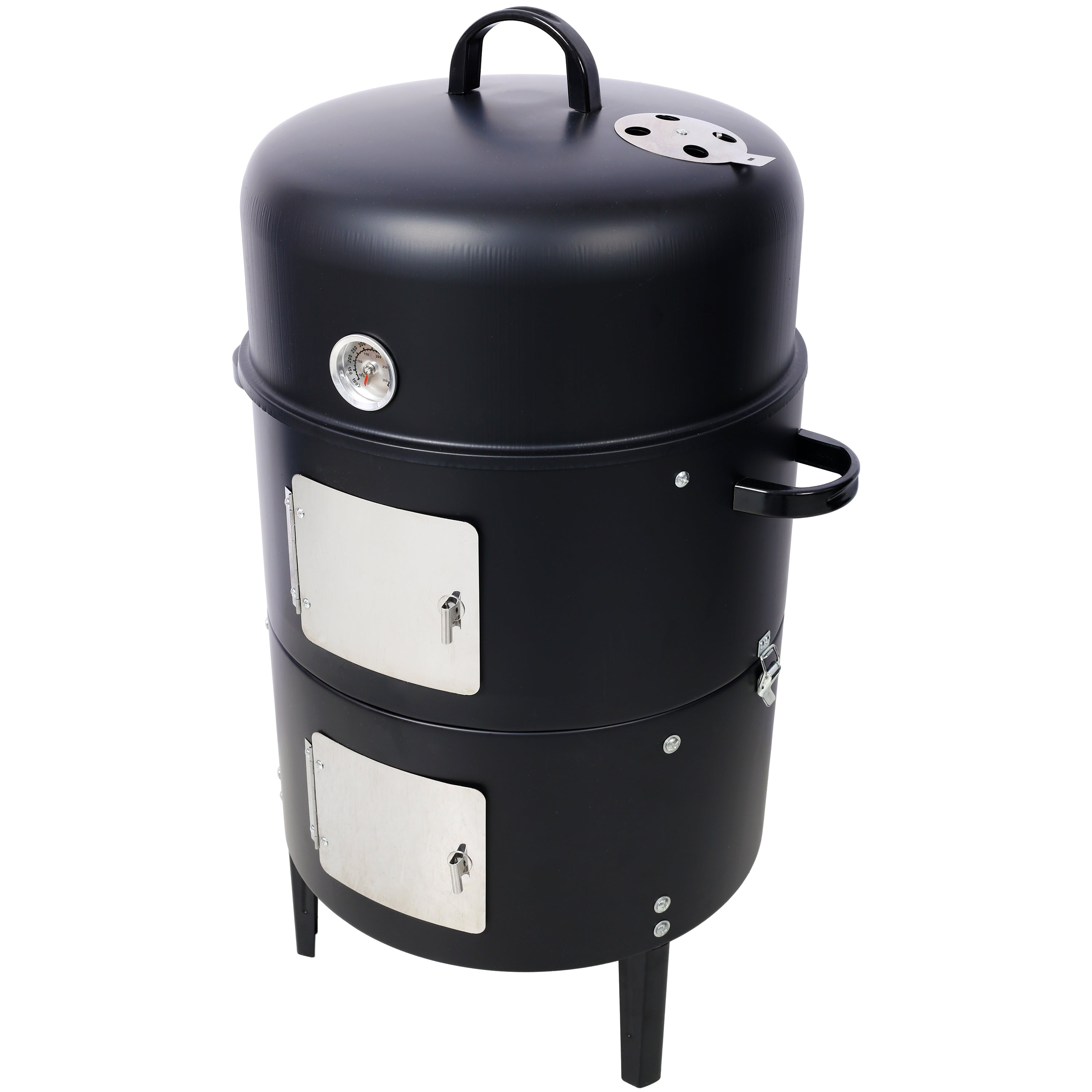 17-Inch Heavy Duty Steel Charcoal Smoker Grill – Black