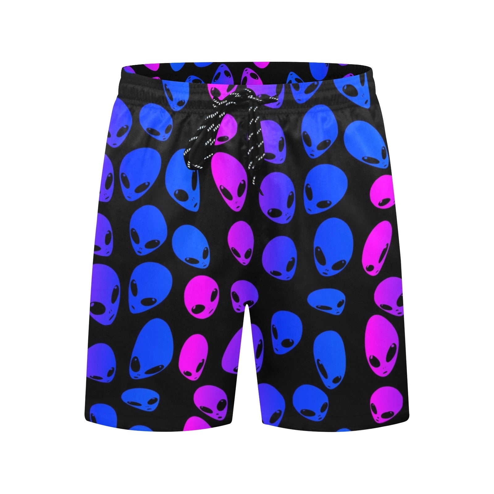 Men's Pink & Blue Alien Ombré Swim Shorts – Bold Festival Beach Style