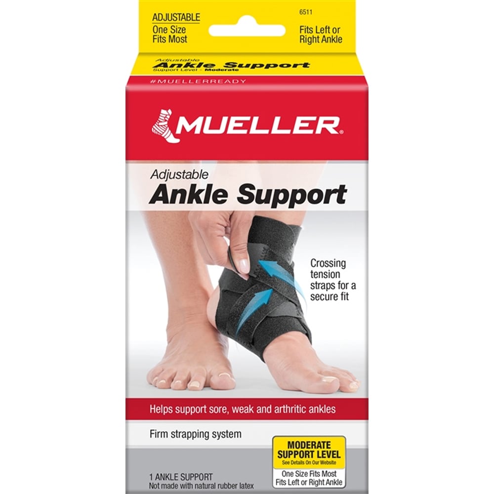 Adjustable Ankle Support Brace | Neoprene Compression Wrap | One Size Fits Most