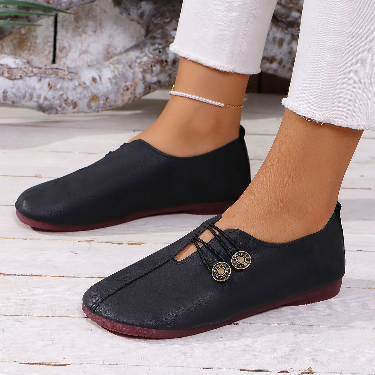 Women's Square-Toe Slip-On Flat Shoes – 6 Colors | Sizes 36–43