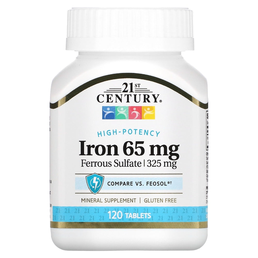 Ferrous Sulfate Iron Supplement 325 mg | 65 mg Elemental Iron | Gluten-Free