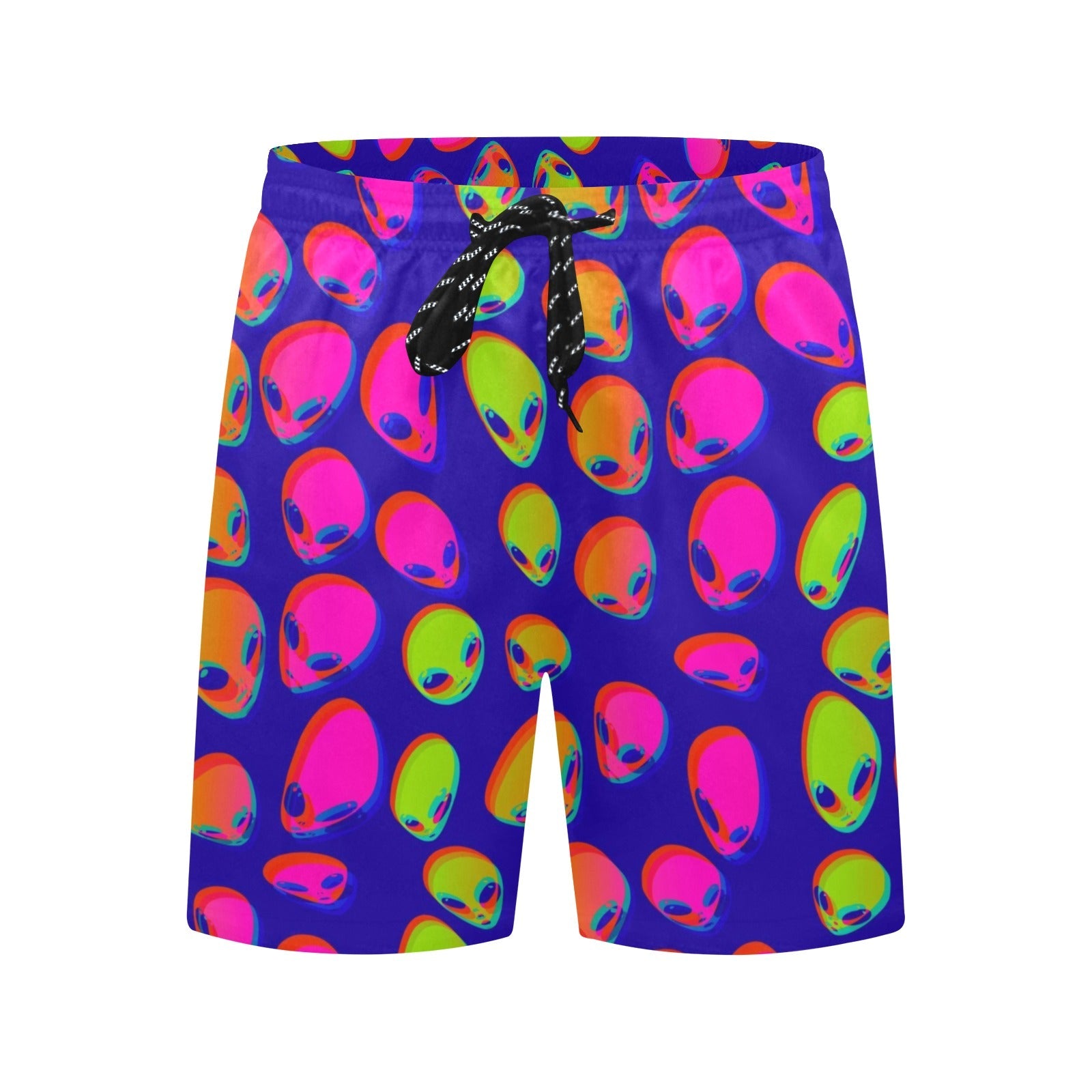 Men's Neon Alien Blast Swim Shorts – Bold Sci-Fi Beach Style
