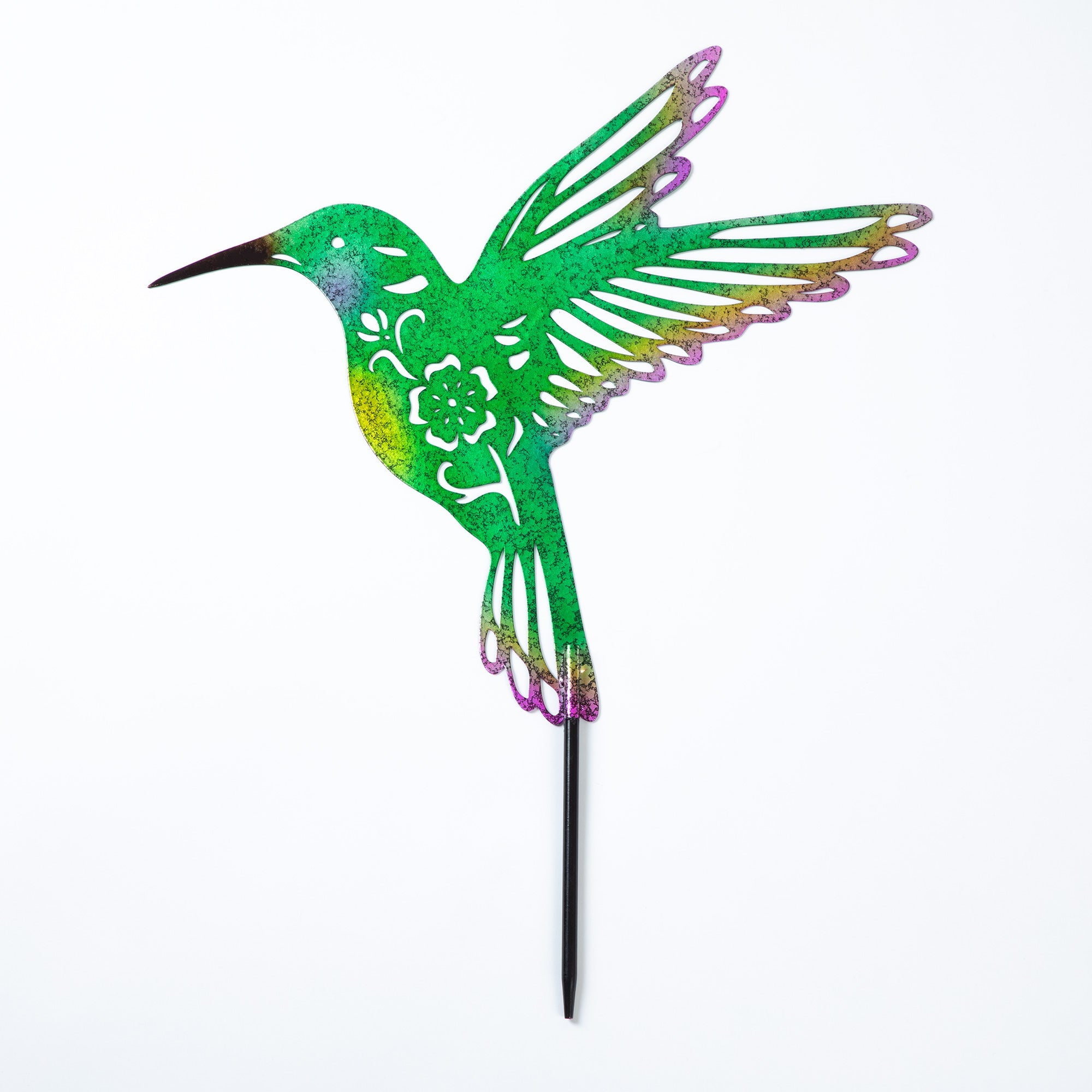 Metal Silhouette Garden Stake — Butterfly & Hummingbird Designs