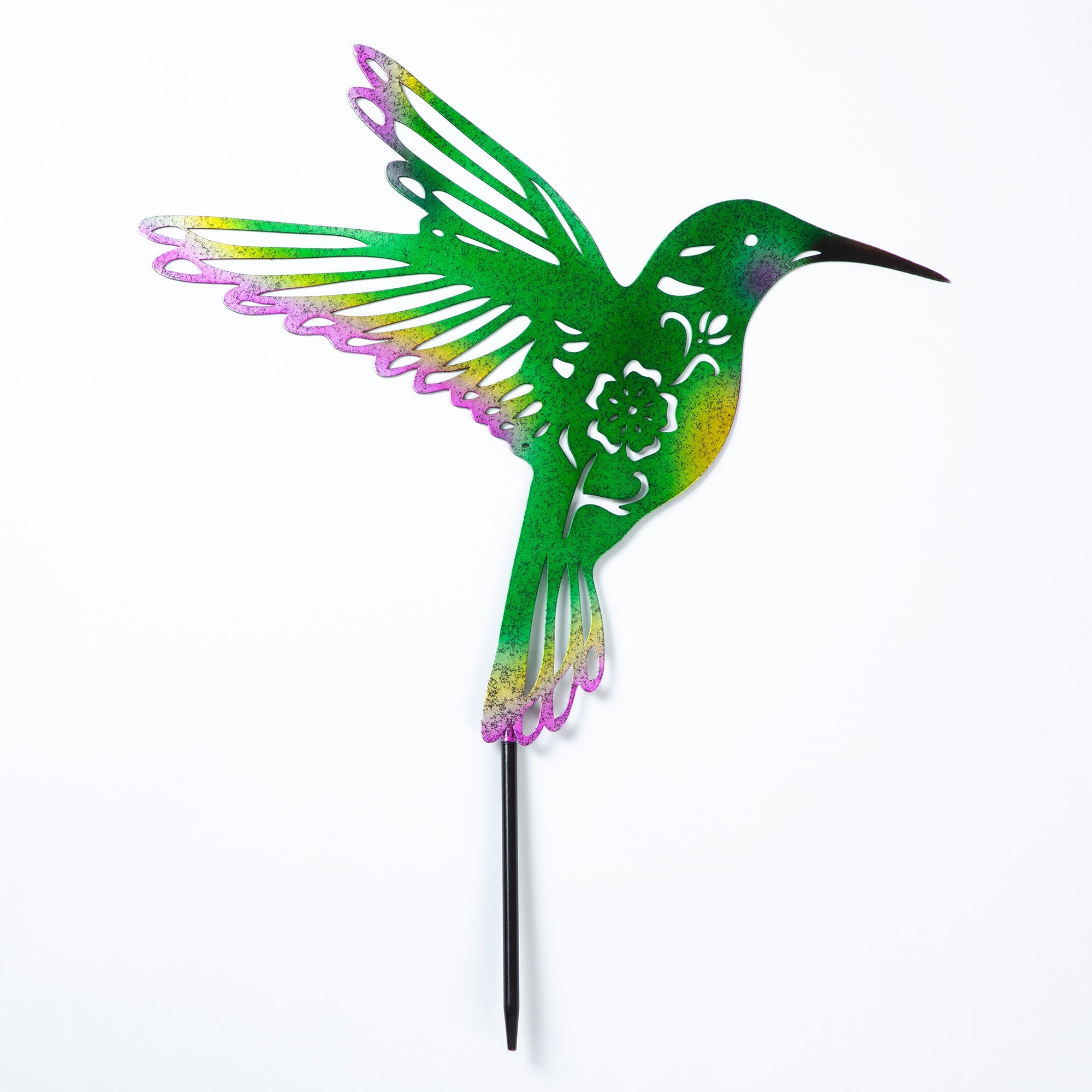 Metal Silhouette Garden Stake — Butterfly & Hummingbird Designs