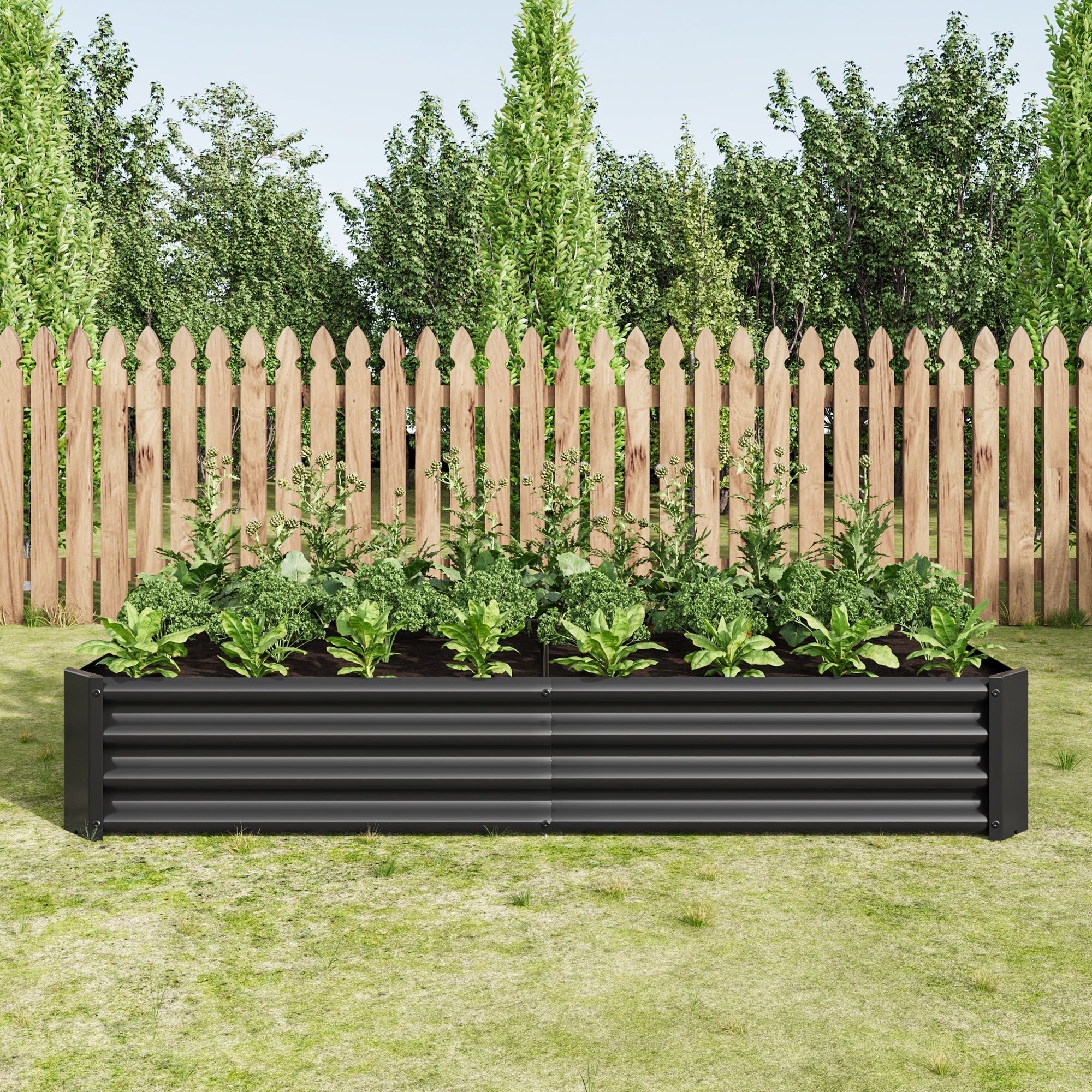 6×3×1 ft Metal Raised Garden Bed – Outdoor Galvanized Rectangle Planter