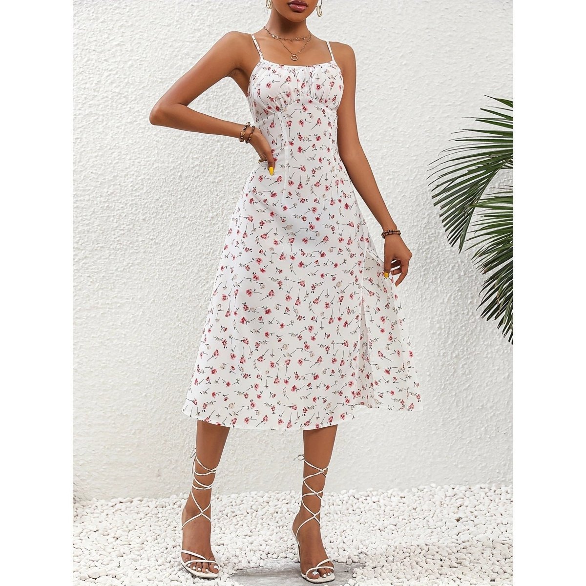 Polka Dot Print Suspender Dress – Women's Summer Dress