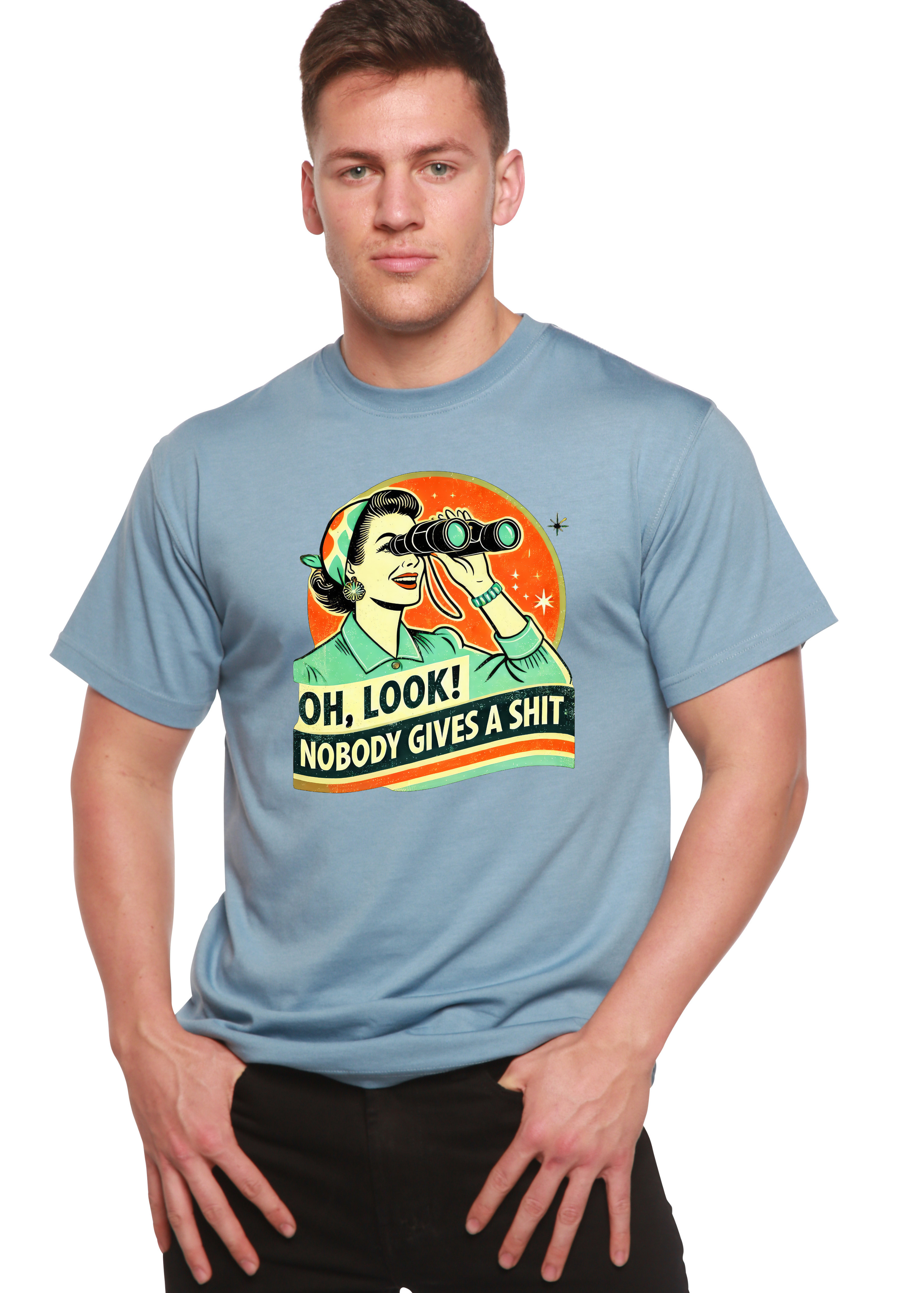 Funny Retro Woman Graphic T-Shirt – Bamboo Cotton Blend, Unisex