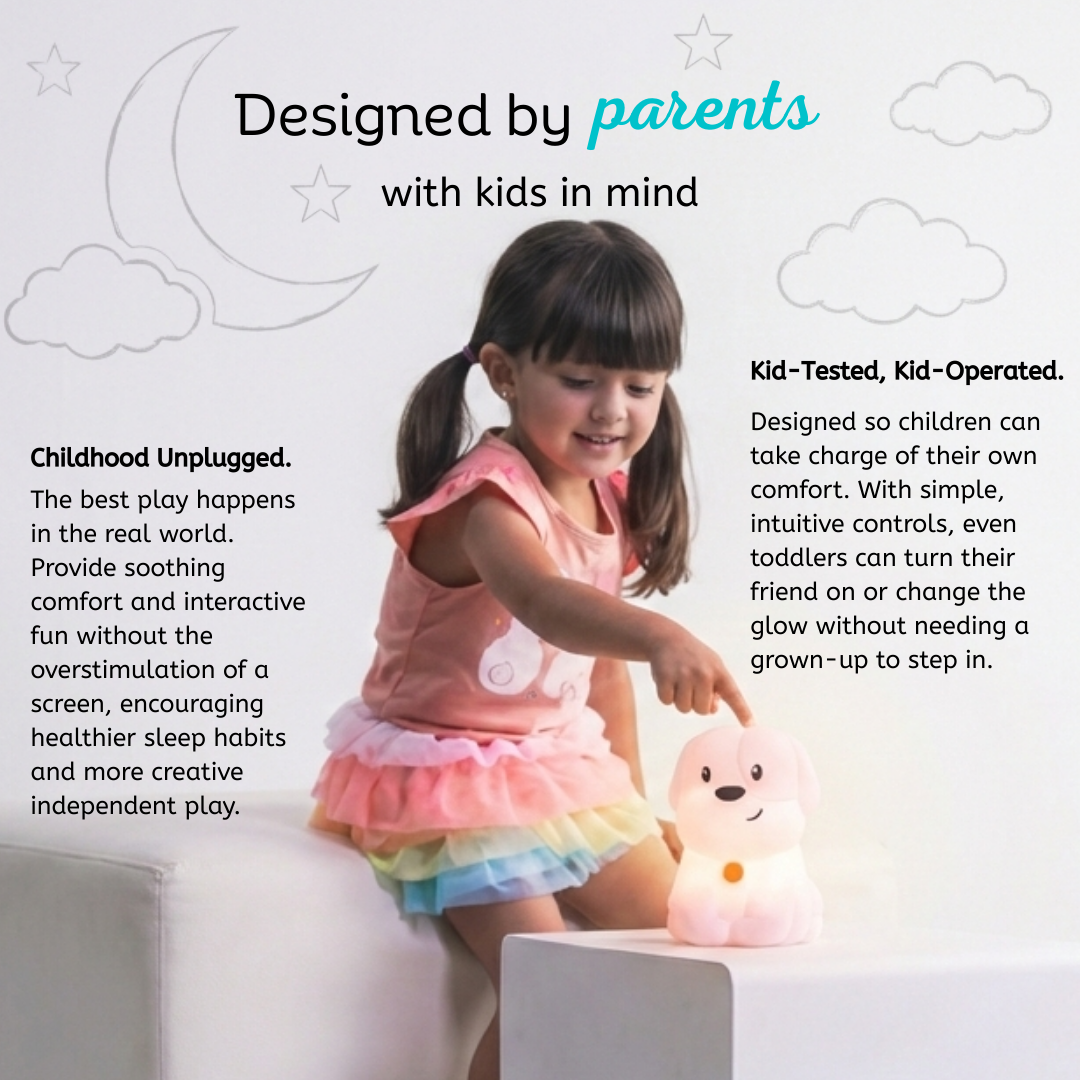 LumiPet Pepper – Puppy Night Light for Kids | Soft Silicone, 9 Colors, USB Rechargeable