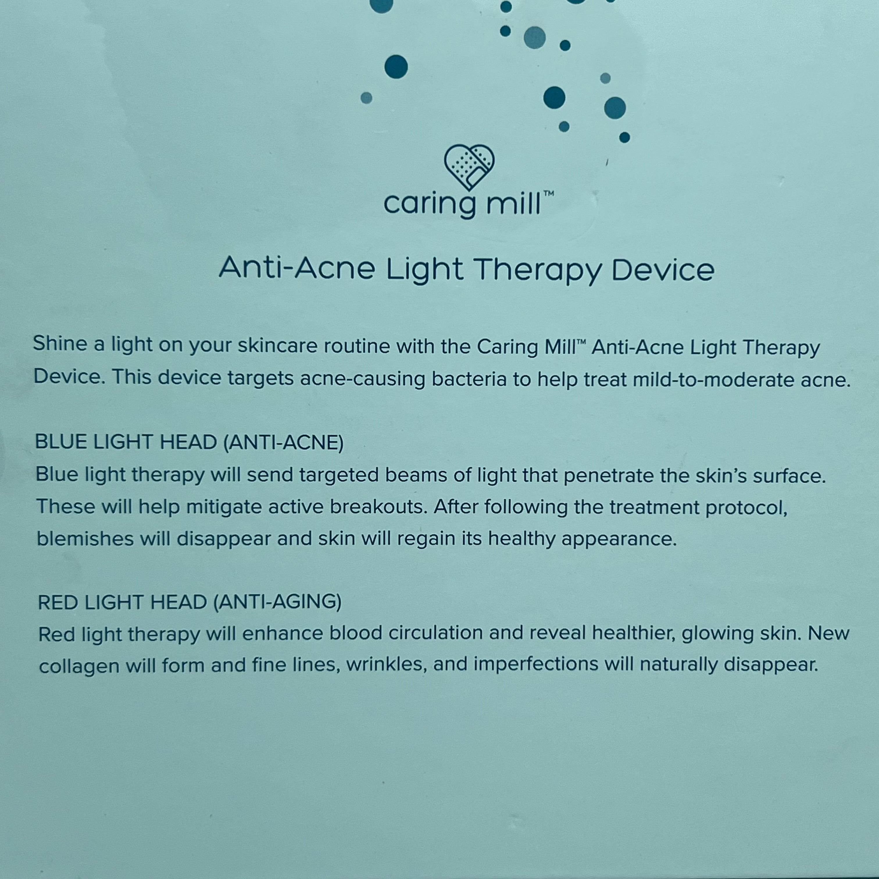 CARING MILL Anti-Acne Blue Light Therapy Device | Model 5985