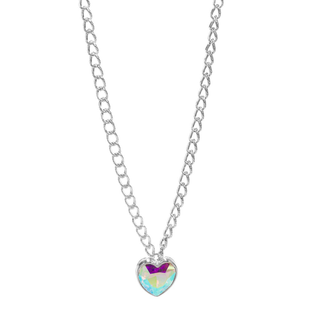 Necklace with a heart-shaped pendant on a white background