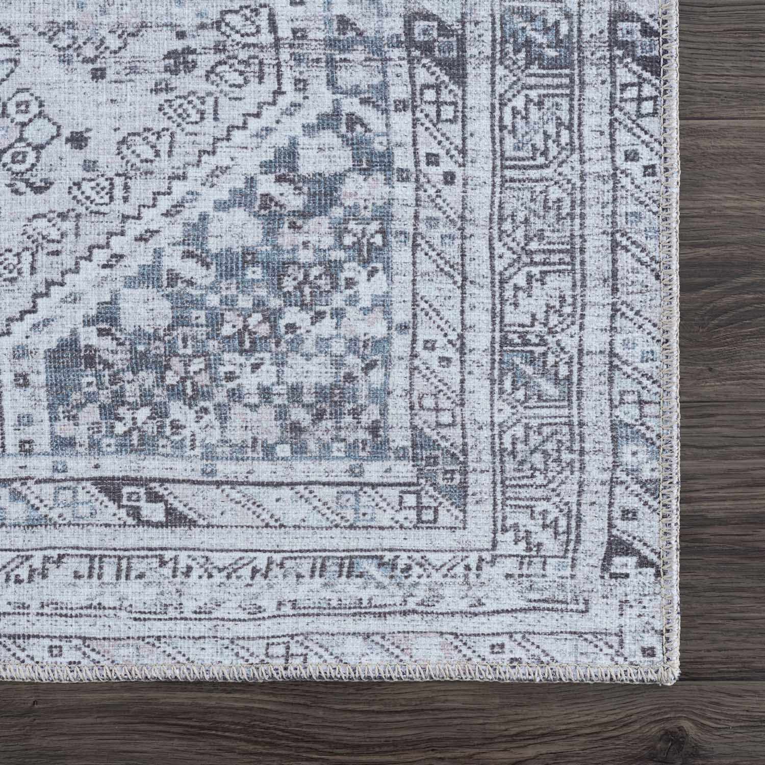 Barny Gray Denim Washable Rug – Clearance